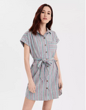 AE SHORT SLEEVE BUTTON FRONT SHIRT DRESS - Naughty Panda Outlet