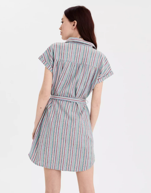 AE SHORT SLEEVE BUTTON FRONT SHIRT DRESS - Naughty Panda Outlet