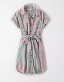 AE SHORT SLEEVE BUTTON FRONT SHIRT DRESS - Naughty Panda Outlet