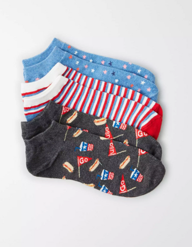 AE AMERICANA ANKLE SOCKS 3-PACK FEMALE - Naughty Panda Outlet
