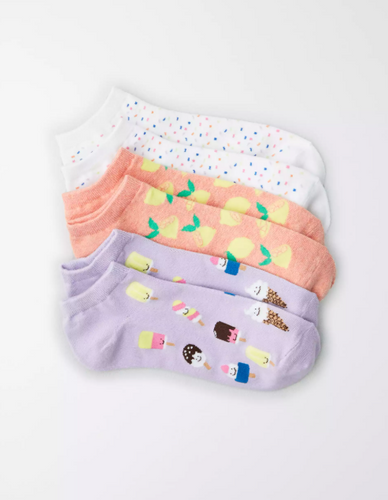 AE FOODIE ANKLE SOCKS 3-PACK FEMALE - Naughty Panda Outlet