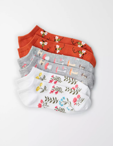AE NATURE ANKLE SOCKS 3-PACK FEMALE - Naughty Panda Outlet
