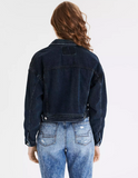 AE CROPPED DARK WASH DENIM JACKET - Naughty Panda Outlet
