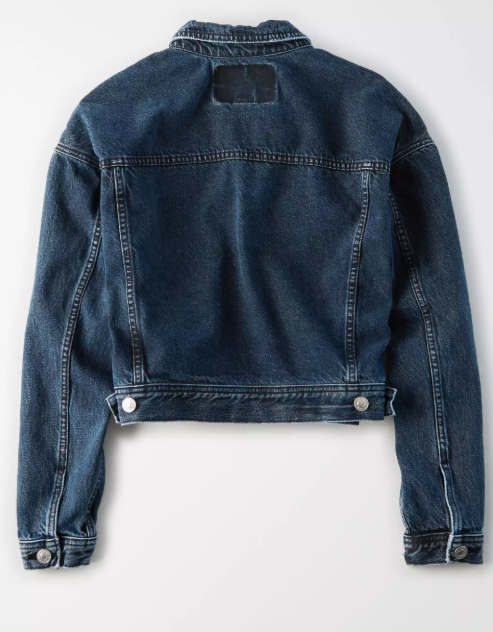 AE CROPPED DARK WASH DENIM JACKET - Naughty Panda Outlet
