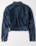 AE CROPPED DARK WASH DENIM JACKET - Naughty Panda Outlet