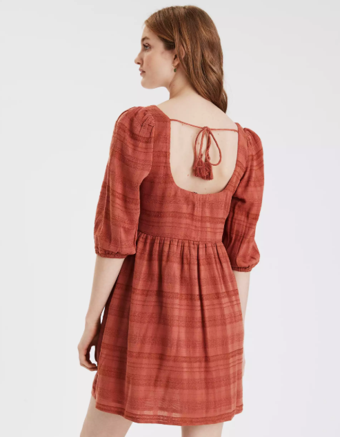 AE PUFF SLEEVE BABYDOLL DRESS - Naughty Panda Outlet