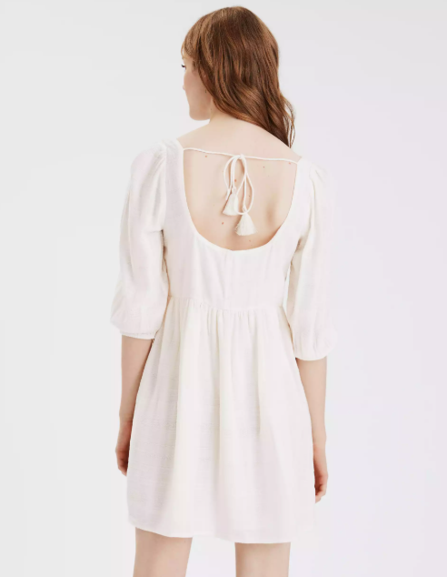 AE PUFF SLEEVE BABYDOLL DRESS - Naughty Panda Outlet
