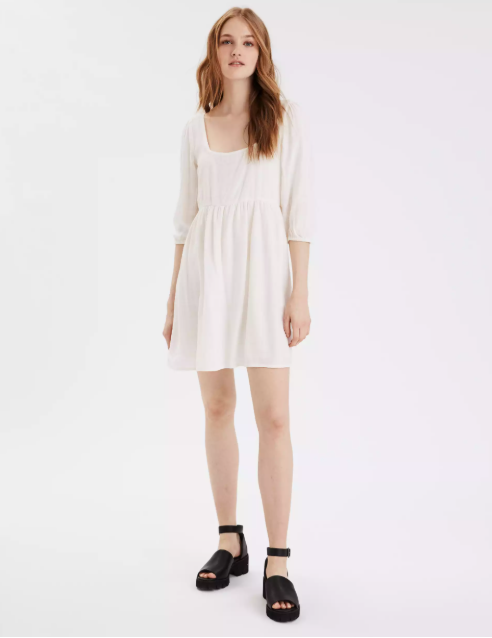 AE PUFF SLEEVE BABYDOLL DRESS - Naughty Panda Outlet