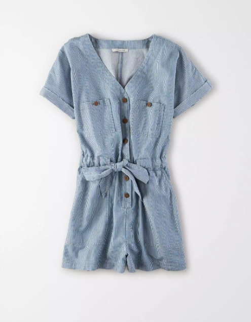 AE TIE FRONT UTILITY ROMPER - Naughty Panda Outlet