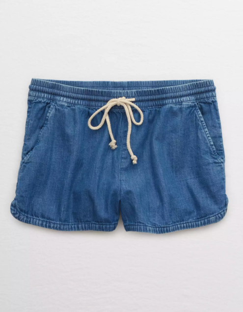AE AERIE CHAMBRAY SHORT - Naughty Panda Outlet