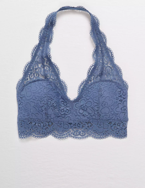 AE AERIE WILDFLOWER LACE PADDED HALTER BRALETTE - Naughty Panda Outlet