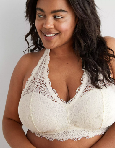 AE AERIE WILDFLOWER LACE PADDED HALTER BRALETTE - Naughty Panda Outlet