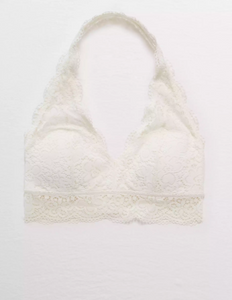 AE AERIE WILDFLOWER LACE PADDED HALTER BRALETTE - Naughty Panda Outlet