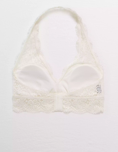 AE AERIE WILDFLOWER LACE PADDED HALTER BRALETTE - Naughty Panda Outlet