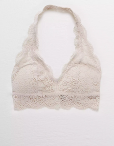 AE AERIE WILDFLOWER LACE PADDED HALTER BRALETTE - Naughty Panda Outlet