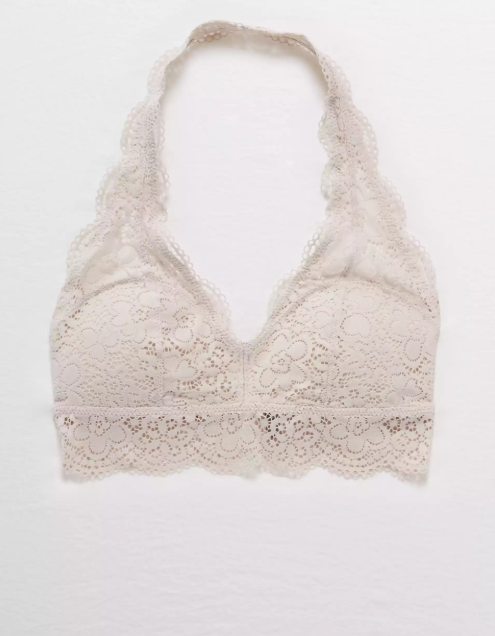 AE AERIE WILDFLOWER LACE PADDED HALTER BRALETTE - Naughty Panda Outlet
