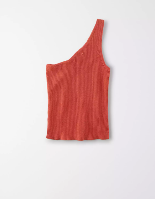 AE One Shoulder Sweater Tank Top - Naughty Panda Outlet