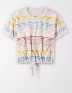 AE Cinched Crew Neck T-Shirt - Naughty Panda Outlet