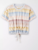AE Cinched Crew Neck T-Shirt - Naughty Panda Outlet